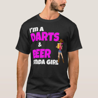 セクシーで可愛い女性のビールとダーツリーグ賞 Tシャツ