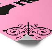 セクシーで気分屋で生意気！｜ピンク＆ブラックの下着の寝室 ポスター (角)