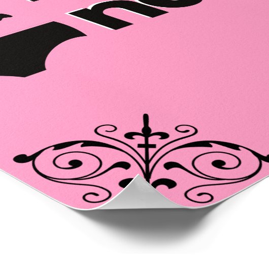 セクシーで気分屋で生意気！｜ピンク＆ブラックの下着の寝室 ポスター (角)