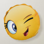 セクシーなまばたきEmoji ラウンドクッション (裏面)