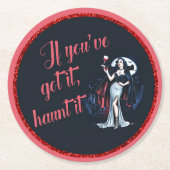 セクシーなもし吸血鬼だ得よ、聞け ラウンドペーパーコースター (正面)