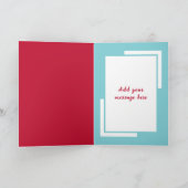 セクシーなガールフレンド追加の写真の赤い青の誕生日 カード (内部)