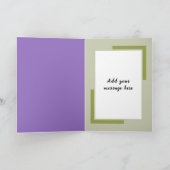 セクシーなガールフレンド追加フォトパープルグリーン誕生日 カード (内部)