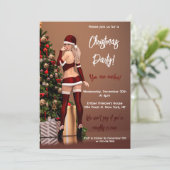 セクシーなサンタガールがクリスマスツリーの近くに 招待状 (スタンド正面)