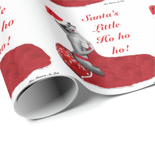 セクシーなサンタピンナップガールクリスマスフェスティバルの贈り物包み ラッピングペーパー (ロールコーナー)