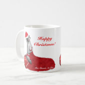 セクシーなサンタRetro Pinup Girl夫人のクリスマスのマグのクリスマス コーヒーマグカップ (正面左)