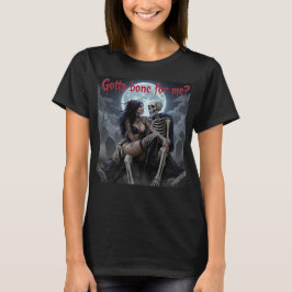 セクシーなハロウィンTシャツ - "私に骨はある?" Tシャツ