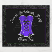 セクシーなパープルのコルセット スパークリングワインラベル (シングルラベル)