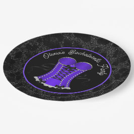 セクシーなパープルのコルセット ペーパープレート