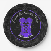 セクシーなパープルのコルセット ペーパープレート (正面)