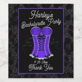 セクシーなパープルのコルセット ワインラベル (シングルラベル)