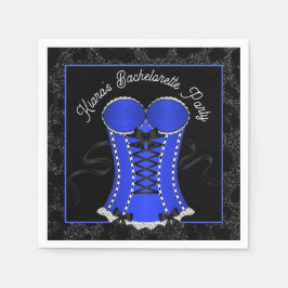 セクシーなブルーコルセット スタンダードカクテルナプキン