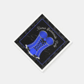 セクシーなブルーコルセット スタンダードカクテルナプキン (角)