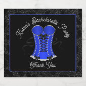 セクシーなブルーコルセット スパークリングワインラベル (シングルラベル)