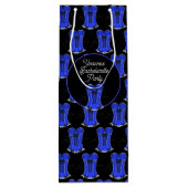 セクシーなブルーコルセット ワインギフトバッグ (裏面)