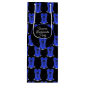 セクシーなブルーコルセット ワインギフトバッグ (正面)