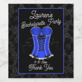 セクシーなブルーコルセット ワインラベル (シングルラベル)