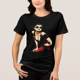 セクシーなレトロピンアップガールTシャツ トライブレンドＴシャツ