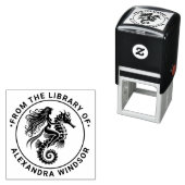 セクシーな人魚が海馬に乗った図書館の本の名前 セルフインキングスタンプ (インサイチュ)