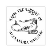 セクシーな人魚のサイレンの休息図書館の本の名前 セルフインキングスタンプ (デザイン)