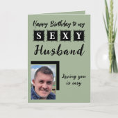セクシーな夫の追加フォトグリーン誕生日 カード (正面)