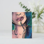 セクシーな女の子ミキのコミックイラスト ポストカード (スタンド正面)