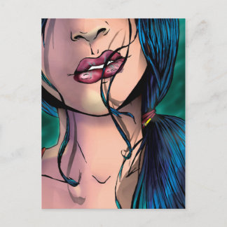 セクシーな女の子ミキのコミックイラスト ポストカード