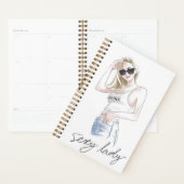 セクシーな女性のスローガンとファッション女 プランナー手帳 (ディスプレー)