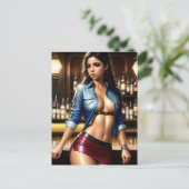 セクシーな女性のバーポストカード ポストカード (スタンド正面)