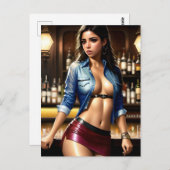 セクシーな女性のバーポストカード ポストカード (正面/裏面)