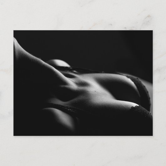 セクシーな女性のポストカード　黒と白 ポストカード (正面)