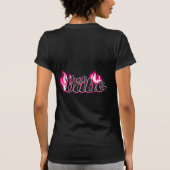 セクシーな女性 フレーム ホットピンク 黒 Tシャツ (裏面)