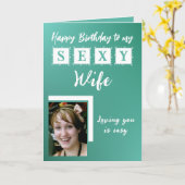 セクシーな妻の追加フォトグリーン誕生日 カード (黄色い花)