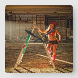 セクシーな建設作業員 スクエア壁時計