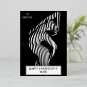 セクシーな結婚記念日の大胆なデザイン 箔招待状 (立ち正面)