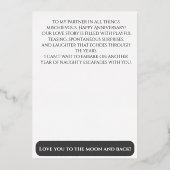 セクシーな結婚記念日の大胆なデザイン 箔招待状 (裏面)