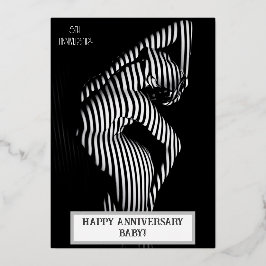 セクシーな結婚記念日 大胆  箔招待状