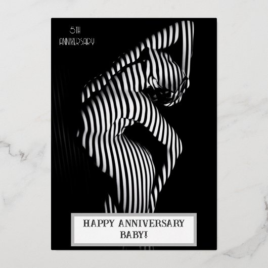 セクシーな結婚記念日 大胆  箔招待状 (正面)