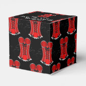 セクシーな赤いコルセットハート フェイバーボックス (裏面サイド)