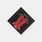 セクシーな赤いコルセット スタンダードカクテルナプキン (角)