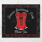 セクシーな赤いコルセット スパークリングワインラベル (シングルラベル)