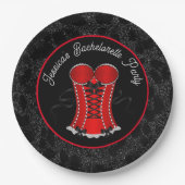 セクシーな赤いコルセット ペーパープレート (正面)