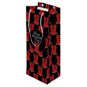 セクシーな赤いコルセット ワインギフトバッグ (裏面アングル)
