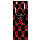 セクシーな赤いコルセット ワインギフトバッグ (裏面)