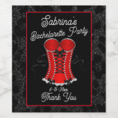 セクシーな赤いコルセット  ワインラベル (シングルラベル)