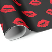 セクシーな赤い唇かわいい ラッピングペーパー (ロールコーナー)