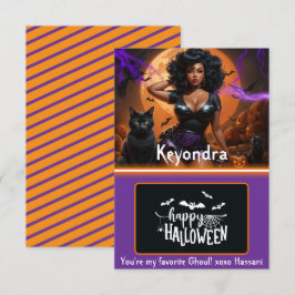 セクシーな黒人ピンナップガール ハロウィン ギフトカードホルダー 招待状