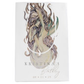 セクシーウォーターカラーマーメイド任意の大人の誕生日 ミディアムペーパーバッグ (正面)