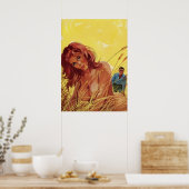 セクシーガールインザフィールド – ヴィンテージパルプカバープリント ポスター (キッチン)