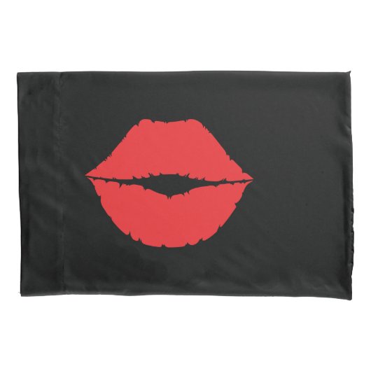 セクシーキススタイリッシュビッグレッドルスシチュラルプティリップ 枕カバー (正面)